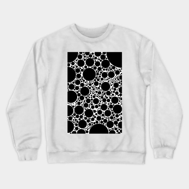 Bubble Polka Dots Black & White Pattern Design Crewneck Sweatshirt by love-fi